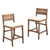 GDFStudio Vivien Modern 23.5" Outdoor Solid Acacia Wood Upholstered Counter Stool(Set of 2) - 3 of 4