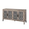 VYNXARIA Hollow Four-Door Antique Cabinet£¬American Country Style Storage for Living Room, TV Area, and Kitchen in Warm Brown Finish - 3 of 4