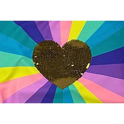 GO COCO Big Girls’ One Piece Halter Top Swimsuit, Rainbow/Sequin Heart, 8/10 — фото 2