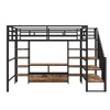 PAGED Twin over Twin Bunk Bed Castle Shaped Metal Bed Frame with Wardrobe and Storage Stairs for Bedroom - 4 of 4