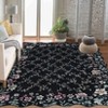 Flora Area Rug Washable Botanical Flower Living Room Rugs Non Slip Soft Low Pile Thin Indoor Bedroom Runners Floor Carpet - 2 of 4