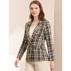 INSPIRE CHIC Women's Notched Lapel One Button Boyfriend Plaid Suit Blazer - 4 of 4