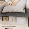 Twin Bed Frame with Storage Headboard, Charging Station, Modern Linen Upholstered Platform Bed Frame, Wood Slat Support, No Box Spring Needed - 4 of 4