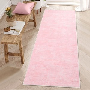 Washable rug. Modern solid-color, non-slip. Non-shedding, low-pile, foldable. Contemporary minimalist. For living/dining/bedrooms - 1 of 4