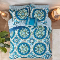 Blue Nepal Comforter Set with Sheet Set (Twin XL)
