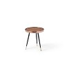 HomeStock Meli Small Side Table, Walnut Veneer Top with Rose Gold Frame, Black Stainless Steel Legs and Rose Gold Caps - 2 of 3