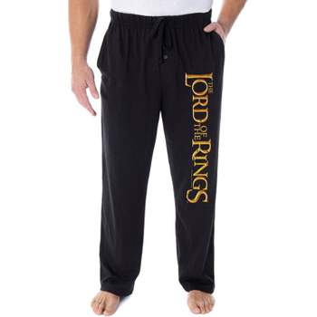 The Lord of the Rings Men's Film Logo Sleepwear Lounge Bottoms Pajama Pants Black