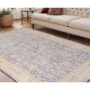 Gray Yellow And Lavender Floral Area Rug - 2 of 4