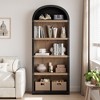 71.65" Arched Farmhouse Bookcase, 5-Tier Tall Wooden Bookshelf for Living Room, Office & Bedroom Display - 3 of 4