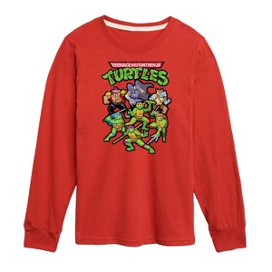 Boys' - Teenage Mutant Ninja Turtles - Pixel Gaming Group Long Sleeve Graphic T-Shirt - 1 of 4