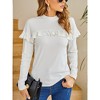 Womens Ruffle Sleeve Tops Long Sleeve Dressy Casual Crewneck Tunic Sweatshirts - 3 of 4
