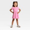 Toddler Girls' Short Sleeve Printed Dress - Cat & Jack™ Rose Pink - 3 of 3