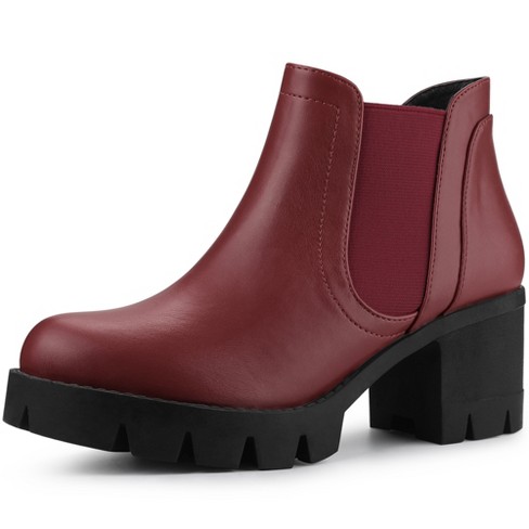 Burgundy shoe store boots