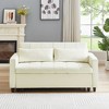 DOMETOUR Modern Velvet Loveseat Sofa Bed Convertible Sleeper for Living Room Bedroom with 2 Lumbar Pillows and Side Coffee Table - 3 of 4