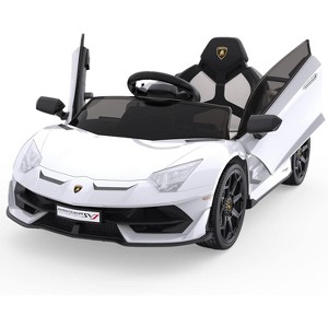 Kids Electric Car 12V with Remote Control, LED Lights & Music, Licensed Lamborghini Battery Ride-On Toy for Boys & Girls, Smooth Start Design - 1 of 4