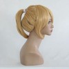 Unique Bargains Women's Halloween Wigs 14" Gold Tone with Wig Cap Shoulder Length - image 3 of 4