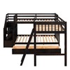 PAGED Simple Wooden Loft Bed Bunk Bed with Desk, Twin Size Bed Frame with Wardrobe, Shelves, Storage Stairs and Guardrail for Bedroom - 4 of 4