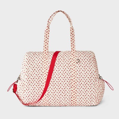 Girls' Quilted Floral Duffel Bag - art class™ Red