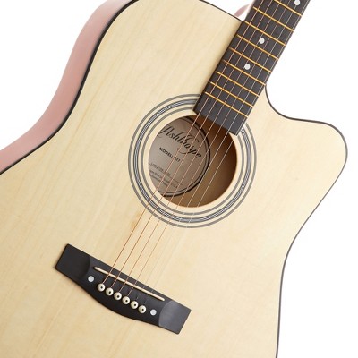 41-Inch Natural Linden Wood Beginner Acoustic Guitar Kit