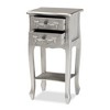 Eliya Brushed Wood 2 Drawer Nightstand Silver - Baxton Studio: Solid Frame, Open Shelf, Fully Assembled - 3 of 4