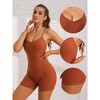 Allegra K Women's V Neck Sleeveless No Show Cami Unitard Adjustable Spaghetti Strap Rompers Sling Shorts Body Shapers - 3 of 4