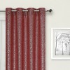Kate Aurora Glam Chic Living 2 Pack Metallic Foil Sparkle Slub Sheer Grommet Top Curtain Panels - 2 of 4