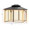 Aoodor Gazebo Netting Black 12' x 10' Polyester Screen Replacement 4 Panel Sidewalls for Patio (Only Netting) - 4 of 4