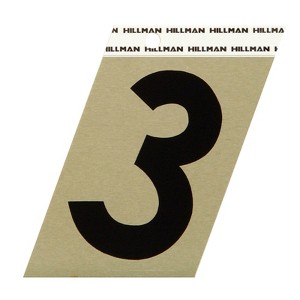 Hillman 3 in. Reflective Black Vinyl Self-Adhesive Number 3 1 pc (Case of 3) - 1 of 1
