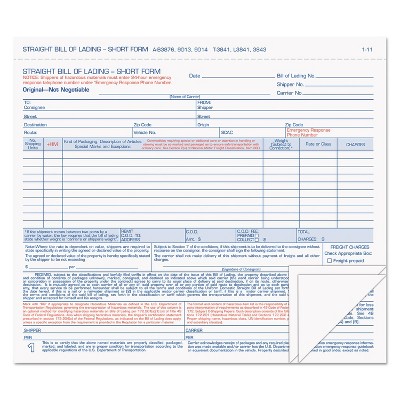 TOPS Hazardous Material Short Form 7 x 8 1/2 Three-Part Carbonless 50 Forms 3841