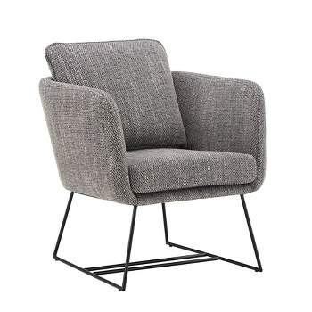 Aziz Metal and Fabric Accent Chair Gray - Inspire Q