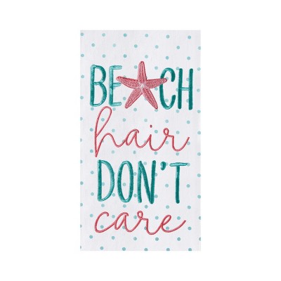 C&F Home Beach Hair Don't Care Embroidered Cotton Printed Flour Sack Kitchen Towel Dishtowel