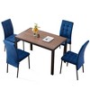 APRILSOUL 5-Piece Dining Set Including  Velvet High Back Nordic Dining Chair & Creative Design MDF Dining Table, Black Legs - 4 of 4
