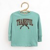 Varsity Thankful Coquette - Toddler Long Sleeve Graphic Tee and Youth Long Sleeve Graphic T-Shirt - 2 of 3