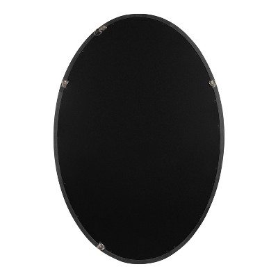 Black Oval Wood Framed Bathroom Vanity Mirror