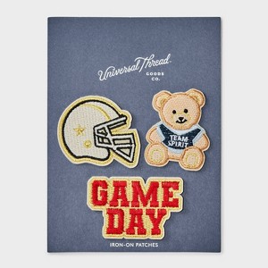 Helmet Teddy Bear Game Day Patch Set 3pc - Universal Thread™ Multicolor - 1 of 2