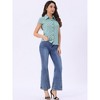 INSPIRE CHIC Women's Short Sleeve Vintage Polka Dots Button Up Blouse - 2 of 4