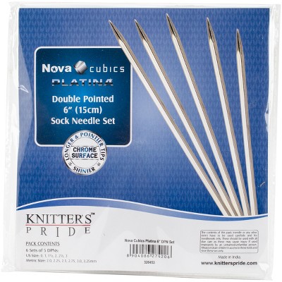 Knitter's Pride-Cubics Platina Double Pointed Needles Set 6"-Socks Kit