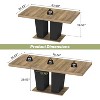 Zevemomo63"-78.7"Expandable Farmhouse Table,6-10 Seater Wooden Table with Metal Track&Dual Column Base,Brown Rectangular Table for Living Room& Office - 4 of 4