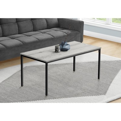 Coffee Table, Accent, Cocktail, Rectangular, Living Room, 40inl, Grey Laminate, Black Metal, Contemporary, Modern