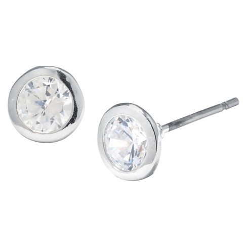 Bezel set deals cz earrings