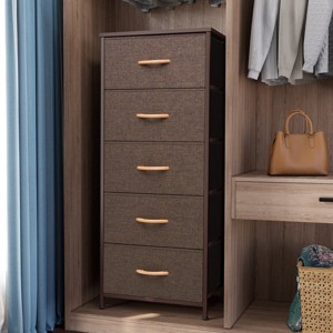 Crestlive Products Vertical Dresser for Bedroom Storage Tower With Steel Frame Wood Top Easy Pull Fabric Bins - 1 of 4