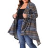 Agnes Orinda Women's Plus Size Lightweight Long Sleeve Open Front Knit Stripe Sweaters Cardigans - 2 of 4