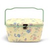 Dritz Large Oval Sewing Basket Yellow Floral: Organizer & Storage Case, Polypropylene, 12"x9"x6.5", Sewing Kit - 2 of 4