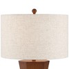 Possini Euro Design Tri 30" Tall Large Modern End Table Lamp Brown Faux Wood Finish Single Off-White Shade Living Room Bedroom Bedside Nightstand - 3 of 4