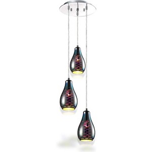 SereneLife Pendant Light / Triple Hanging Lamp Ceiling Light Fixture, Sculpted Glass Lighting Accents - SLLMP37 - 1 of 4