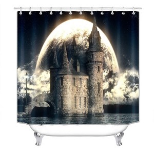 Old Castle At Night Shower Curtains for Bathroom Waterproof Fabric Bath Curtain Durable Soft Stylish Bathroom Decor 72x72 Inch - 1 of 1