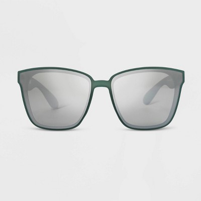 Women's Rubberized Plastic Square Sunglasses - All In Motion™ Light Teal Blue