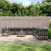 vidaXL 11-Piece Patio Lounge Set with Cushions - Anthracite Poly Rattan with Modular Design, Comfortable Padded Seats and Sturdy Tabletop - 2 of 4