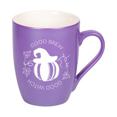 Elanze Designs Good Brew Good Witch Passion Purple 10 ounce New Bone China Coffee Cup Mug