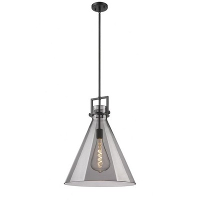 Newton Cone - 1 Light Stem Hung Pendant In Industrial Style-22.75 Inches Tall and 18 Inches Wide